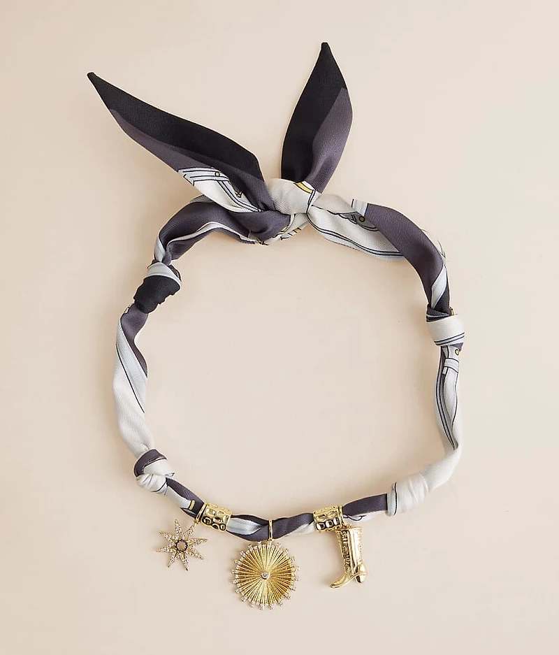 Amanda Multi Charm Scarf Necklace