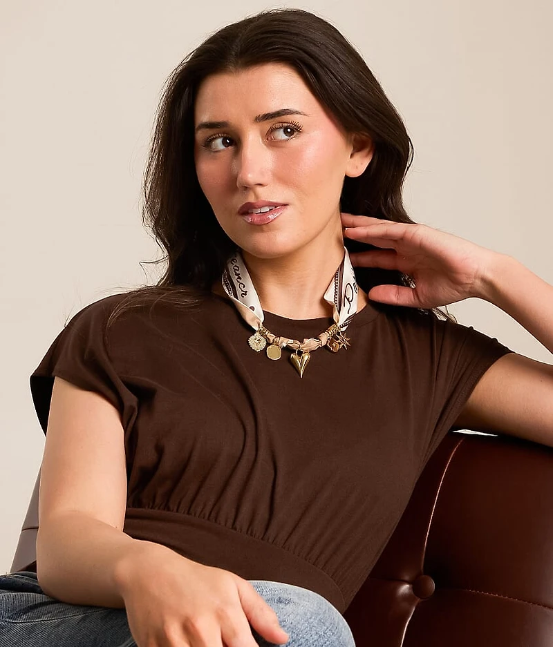 Polka Dot Charm Scarf Necklace