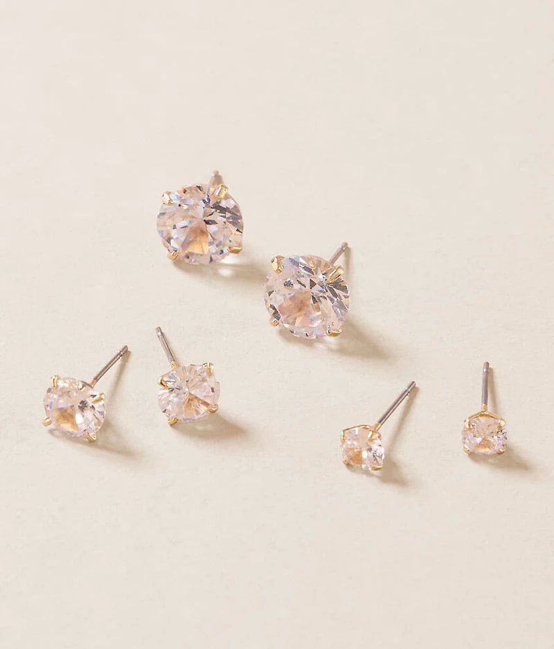 3 Pack Rhinestone Earring Set