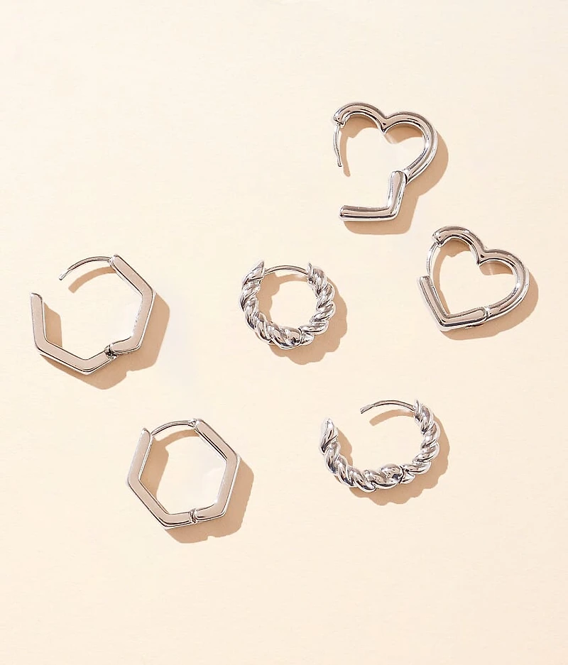 Mixed Hoop Earring Set