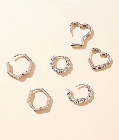 Mixed Hoop Earring Set