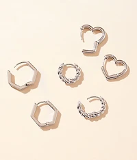 Mixed Hoop Earring Set