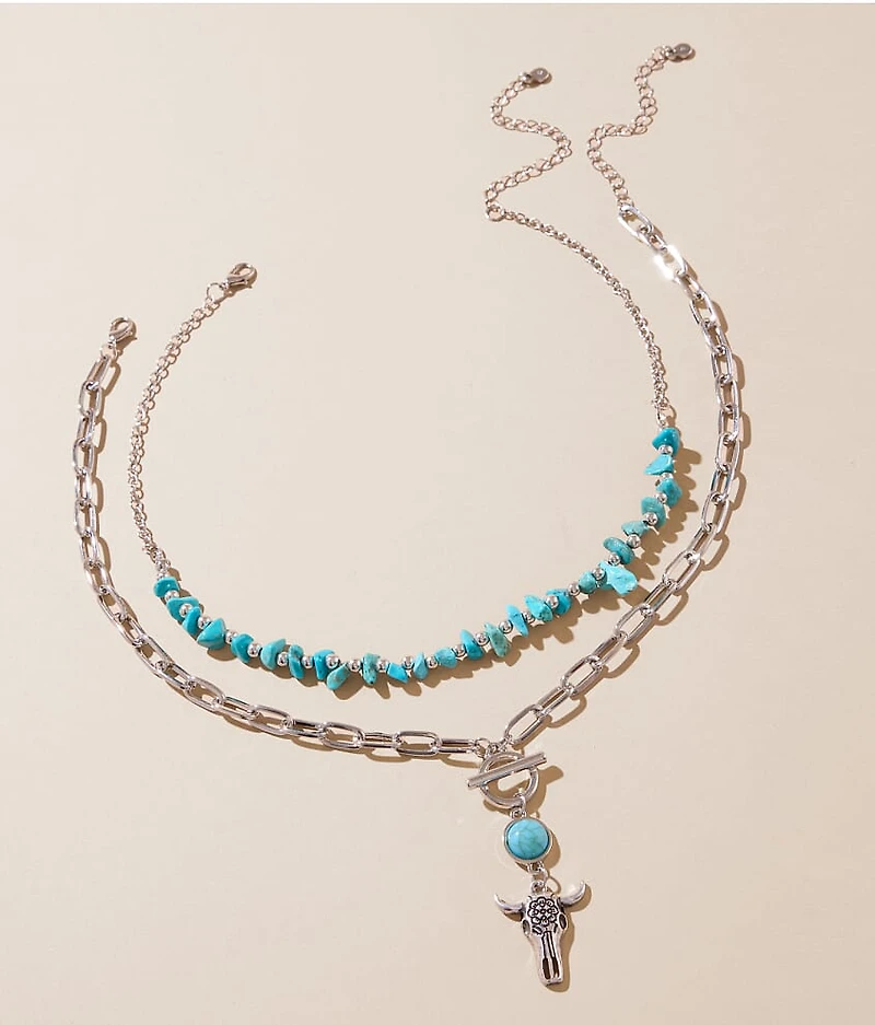2 Pack Layered Western Necklace Set