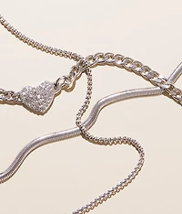3 Pack Heart Necklace Set