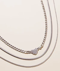 3 Pack Heart Necklace Set