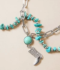 2 Pack Glitz Boot Necklace