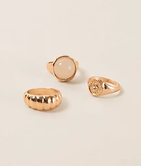 3 Pack Stone Ring Set