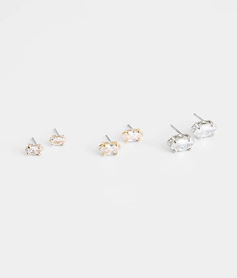 3 Pack Glitz Earring Set