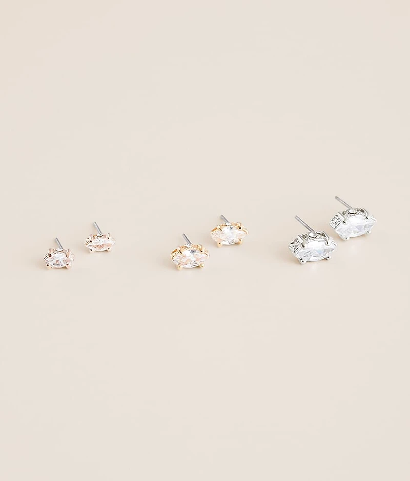 3 Pack Glitz Earring Set