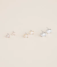 3 Pack Glitz Earring Set