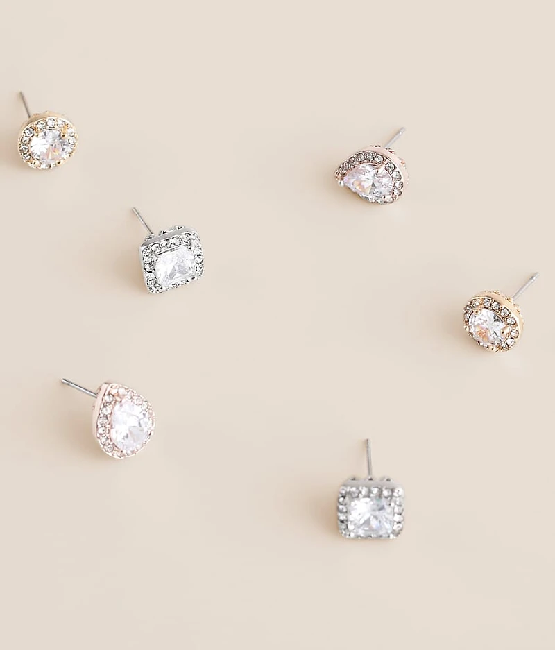 3 Pack Glitz Earring Set