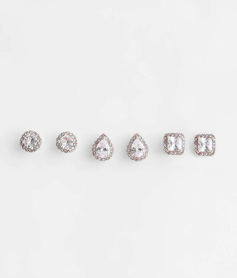 3 Pack Glitz Earring Set
