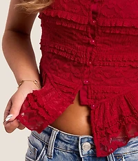 Lace Peplum Tank Top