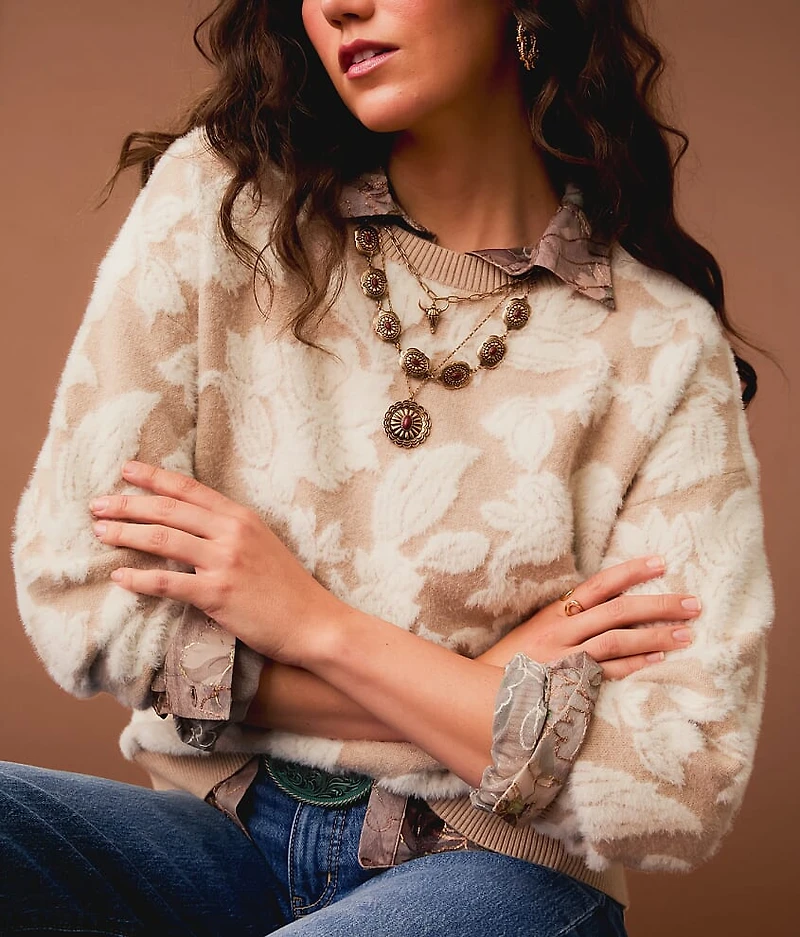 Eyelash Floral Sweater