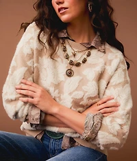 Eyelash Floral Sweater