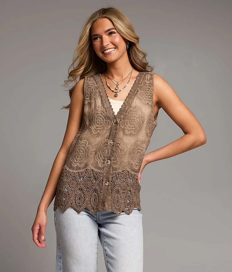 Floral Crochet Tank Top