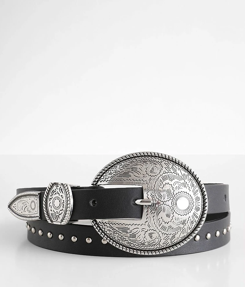 Studded Skinny Western Belt