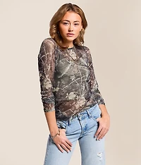 Camo Mesh Top