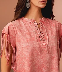 Washed Fringe T-Shirt