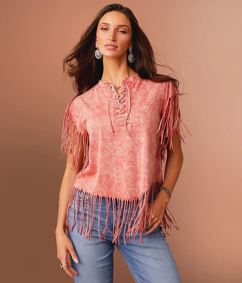 Washed Fringe T-Shirt