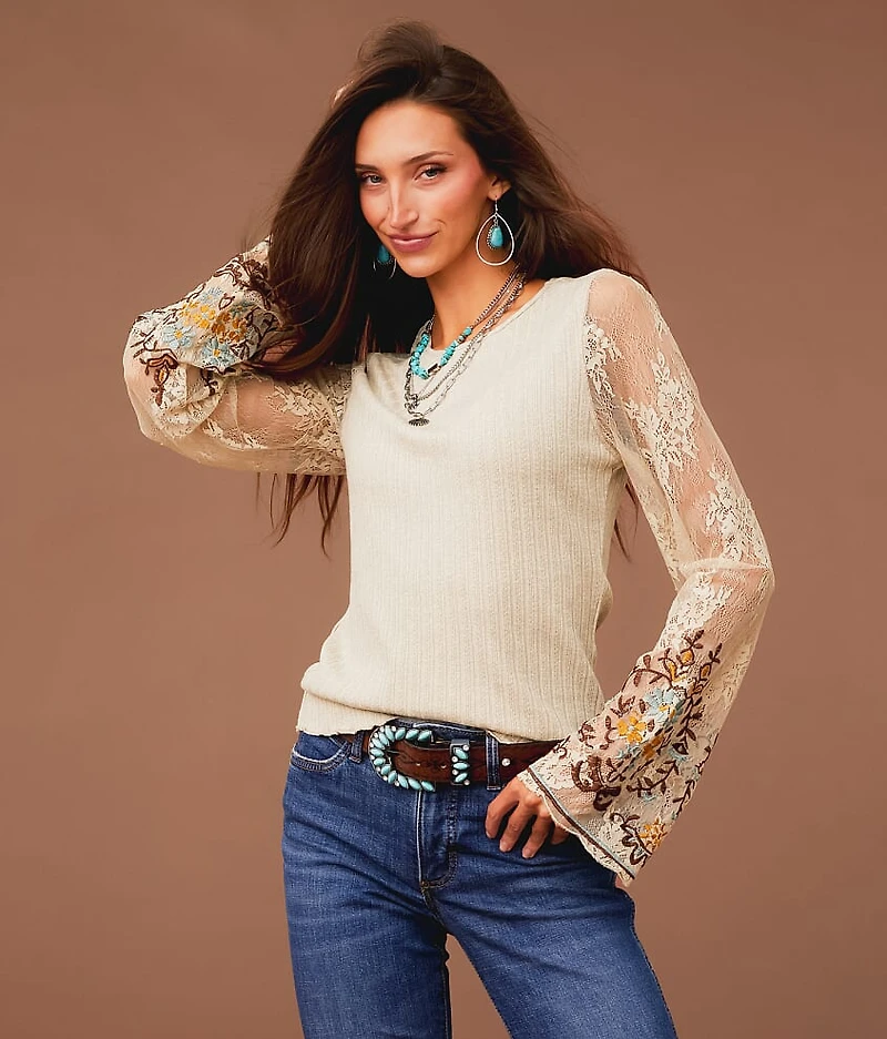 Embroidered Lace Top