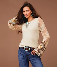 Embroidered Lace Top