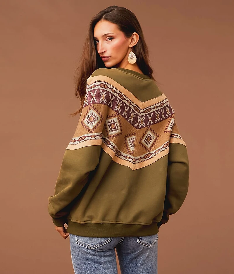 Pieced Aztec Pullover