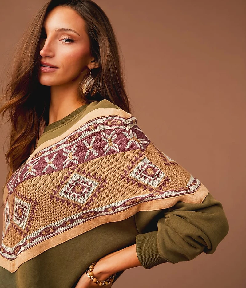 Pieced Aztec Pullover