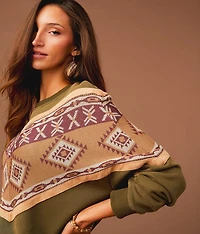 Pieced Aztec Pullover