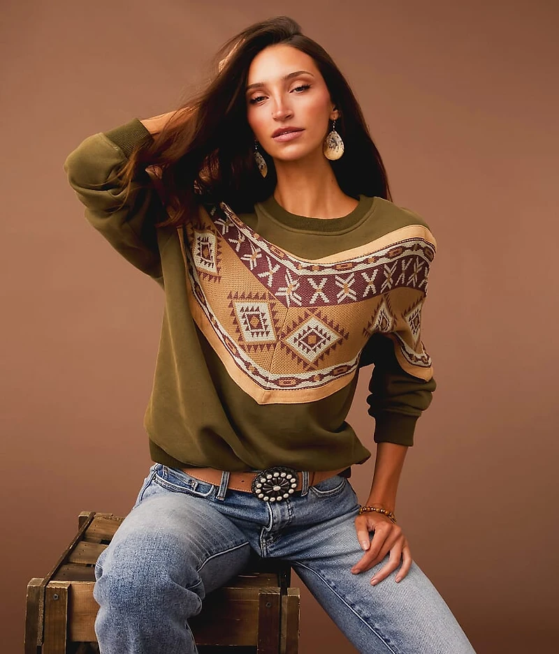 Pieced Aztec Pullover
