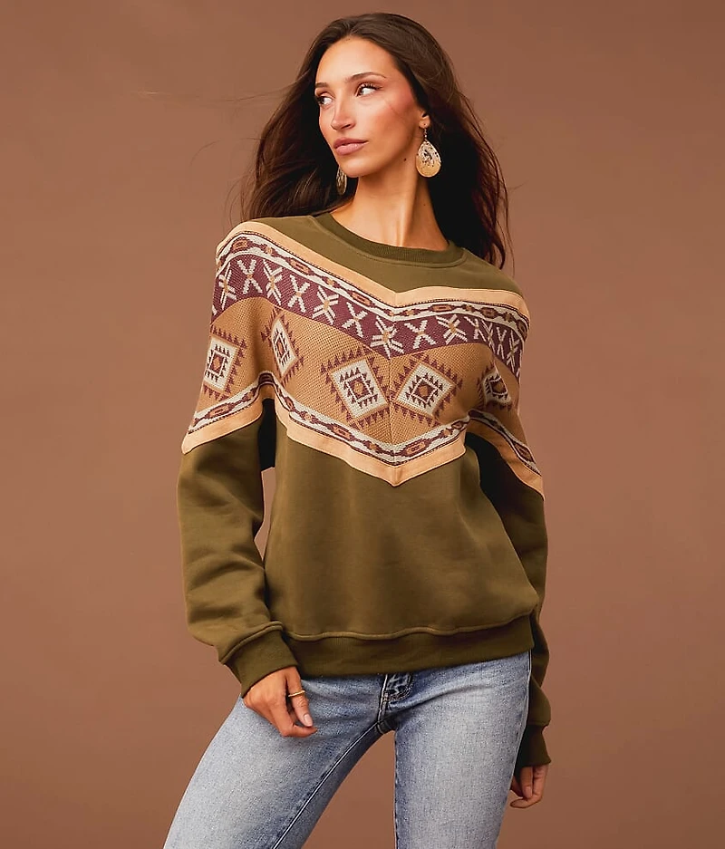 Pieced Aztec Pullover