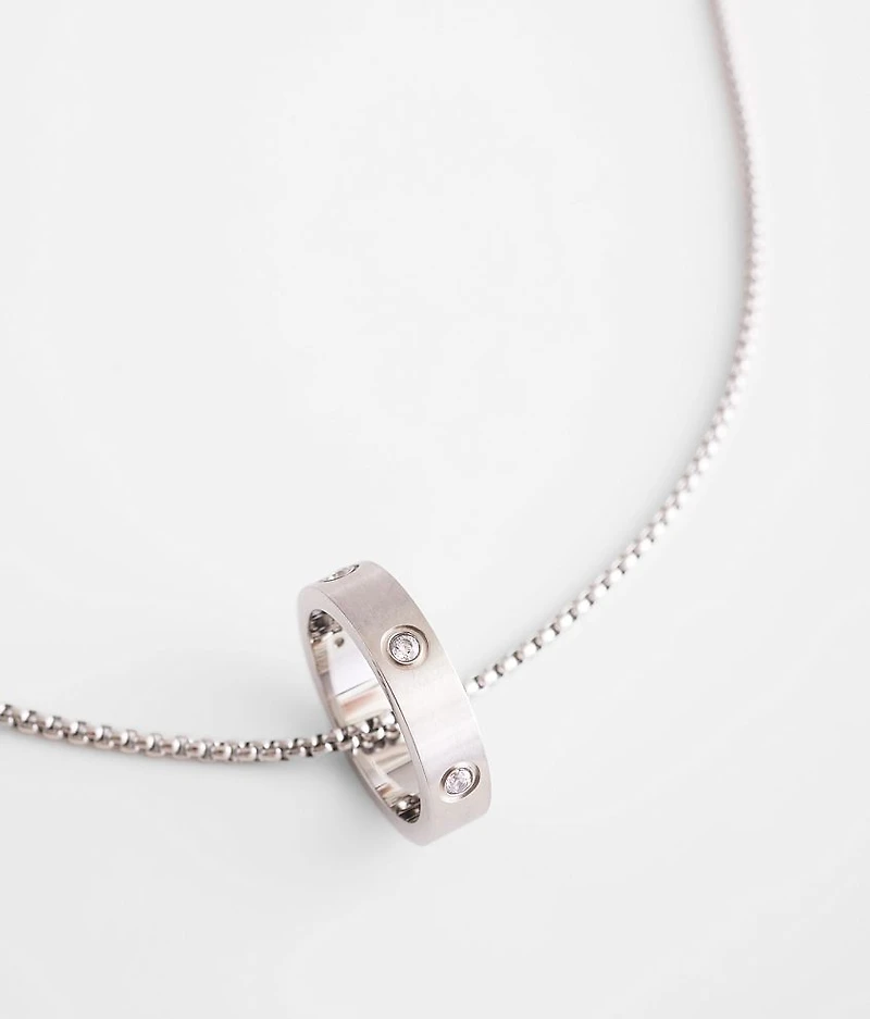 Rhinestone Ring 23" Necklace