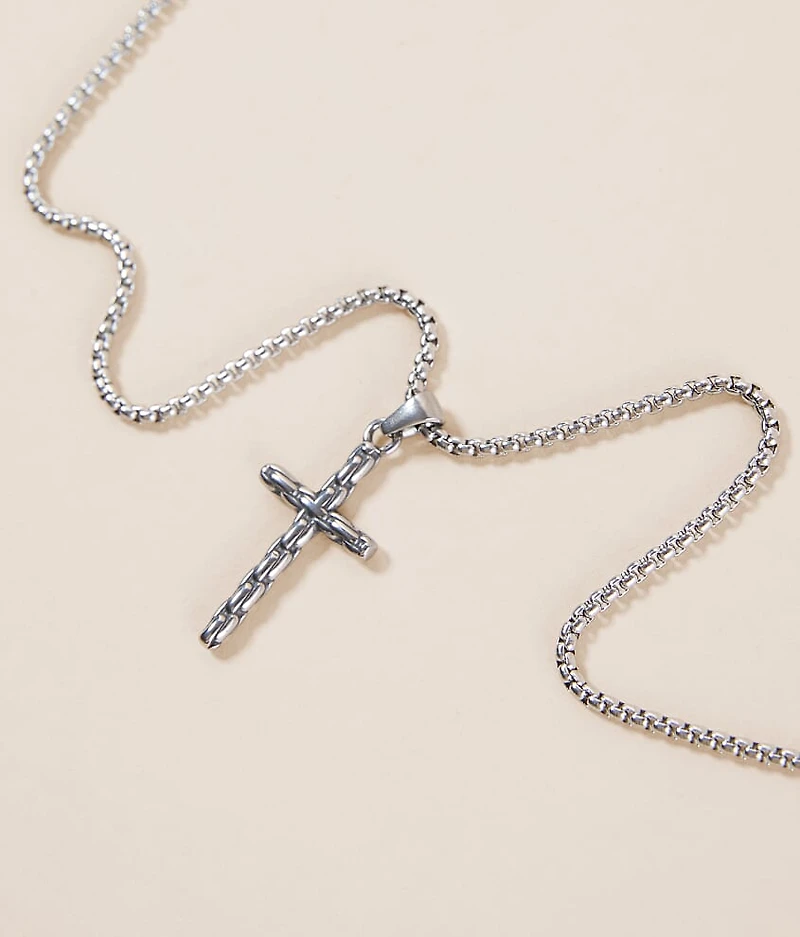 Textured Cross 22" Necklace