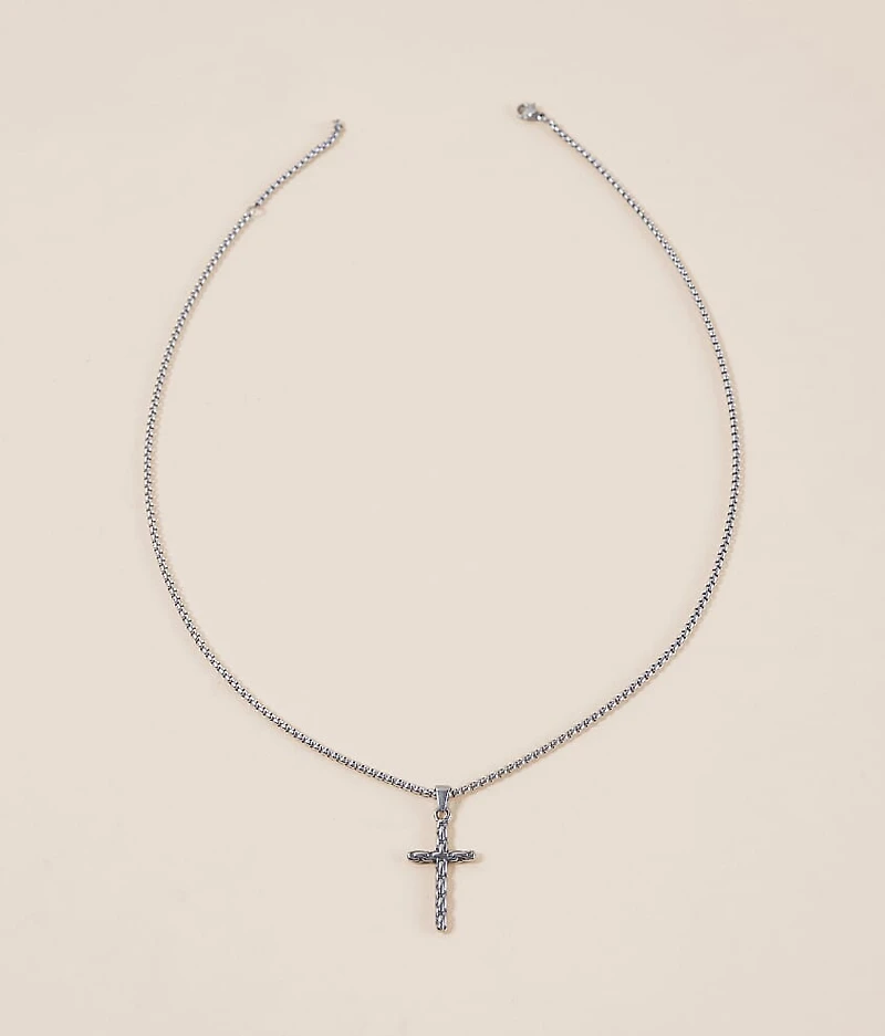 Textured Cross 22" Necklace
