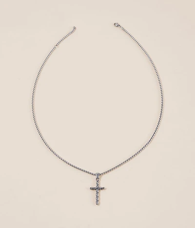Textured Cross 22" Necklace
