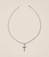 Textured Cross 22" Necklace