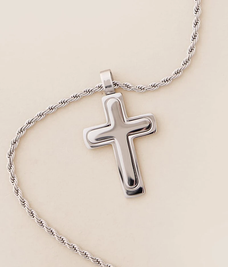 Rope Chain Cross 22" Necklace