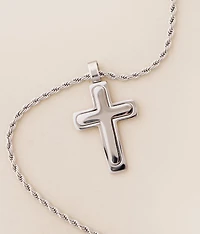 Rope Chain Cross 22" Necklace
