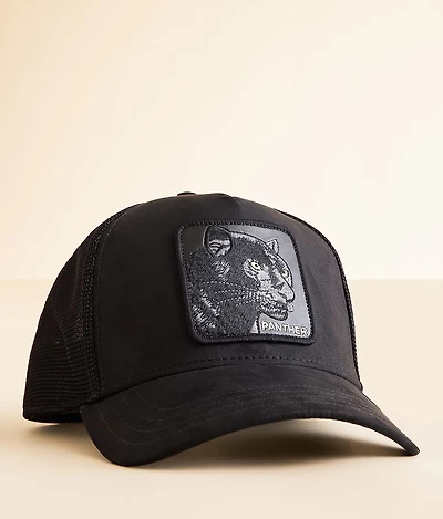 The Faux Suede Panther Trucker Hat