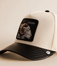 Faux Leather Ram Trucker Hat