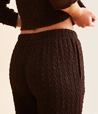 Textured Wide Leg Pant