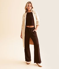 Textured Wide Leg Pant