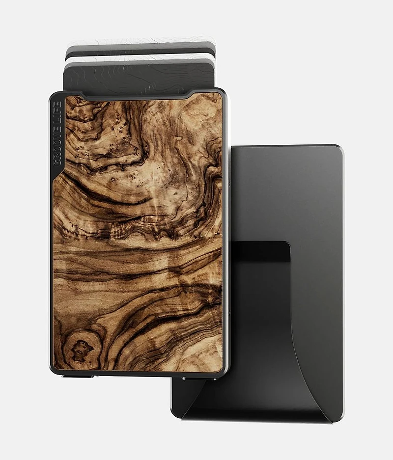 Burled Walnut Money Clip Wallet