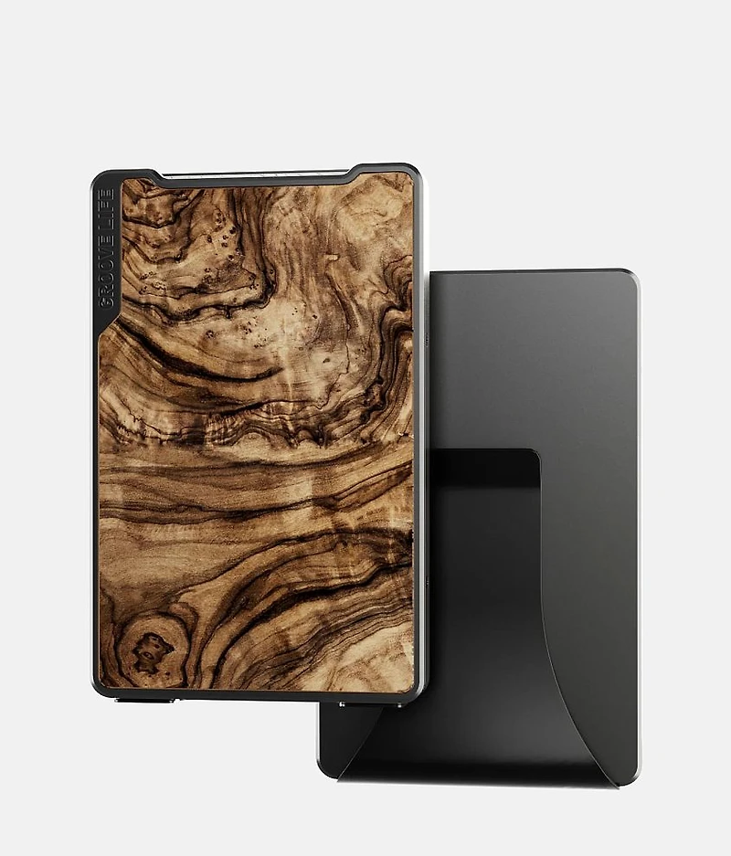 Burled Walnut Money Clip Wallet