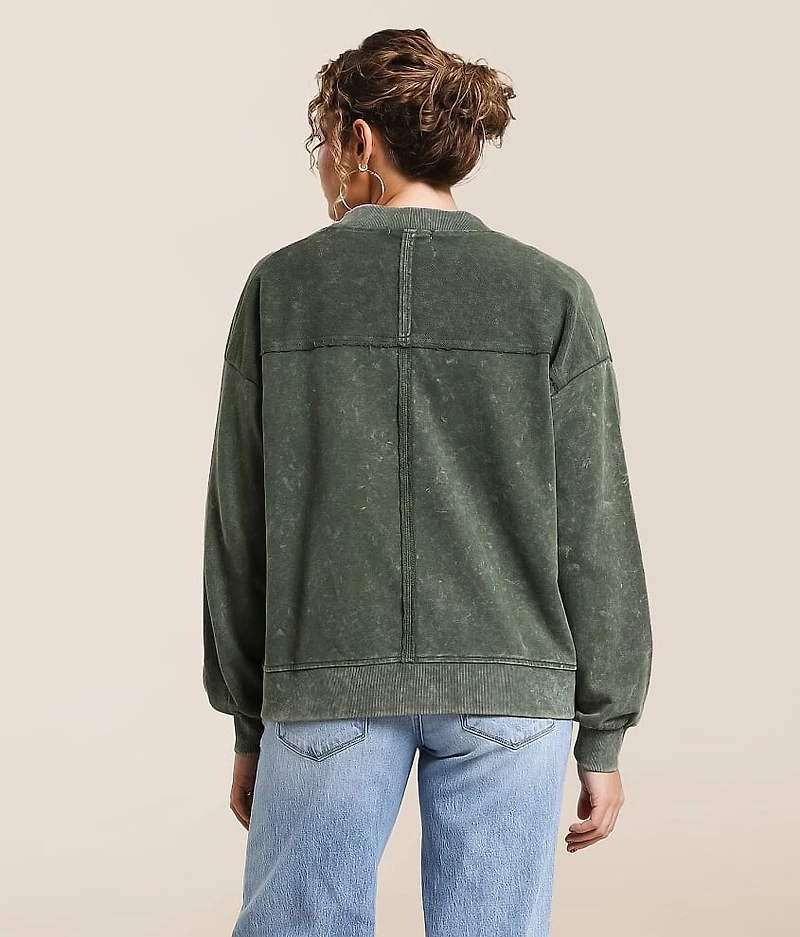 Raw Edge Washed Cardigan