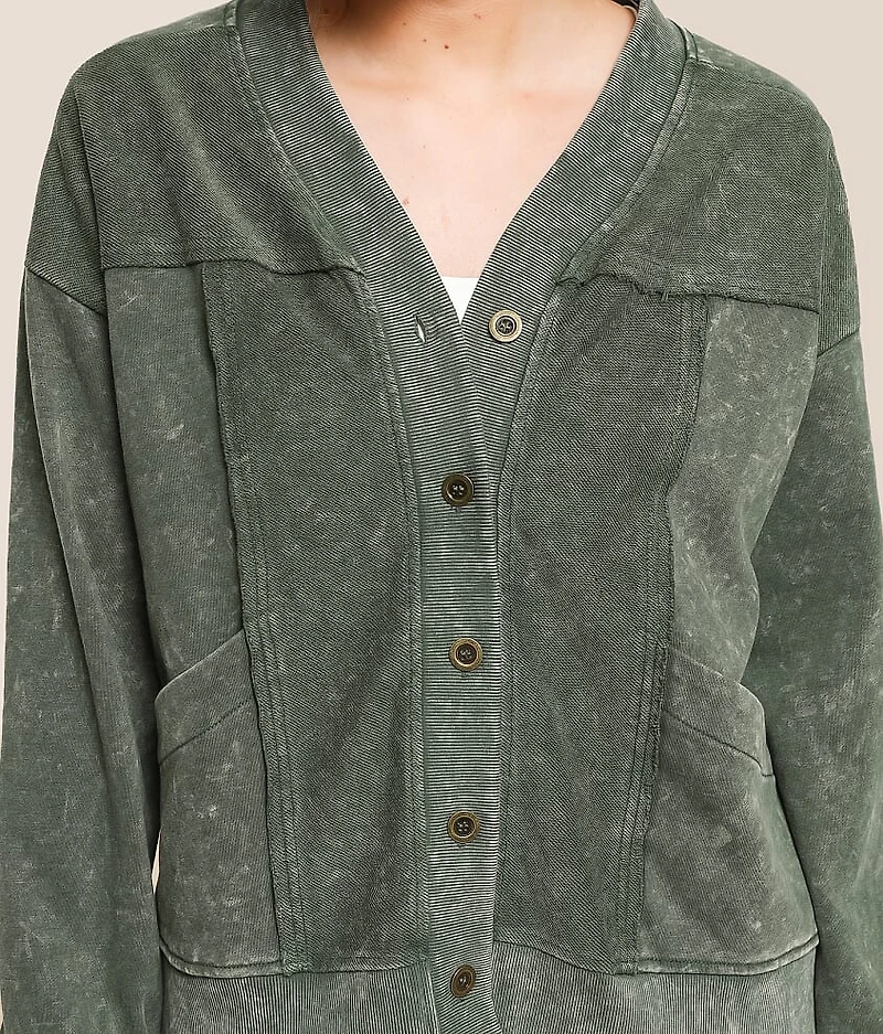 Raw Edge Washed Cardigan