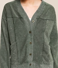 Raw Edge Washed Cardigan