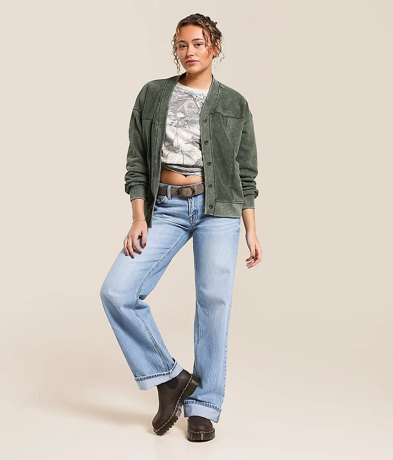 Raw Edge Washed Cardigan