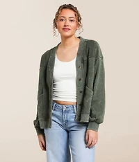 Raw Edge Washed Cardigan