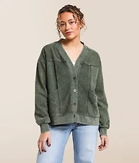 Raw Edge Washed Cardigan